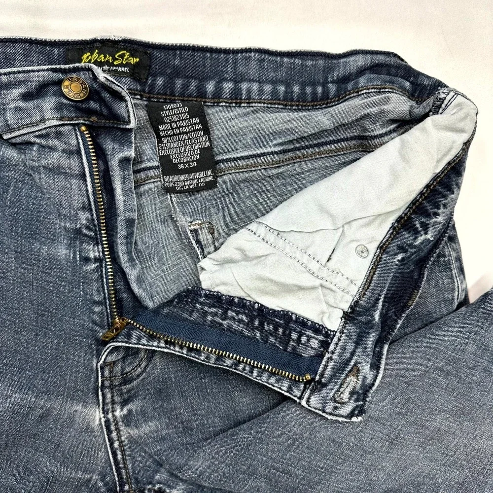 Urban Star Relaxed Fit Straight Leg Jeans Men Size 36x34 Blue Denim Cotton Blend